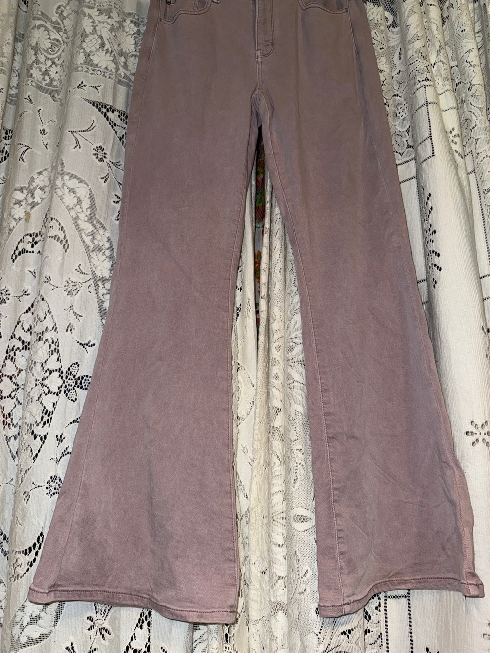 American Eagle Outfitters Mauve Wide Leg Jeans - Picture 4 of 9
